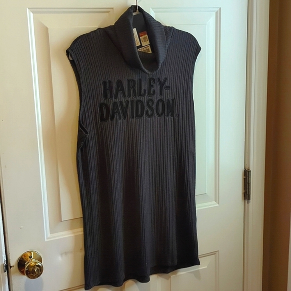 Harley Davidson Mock Neck Rib knit top